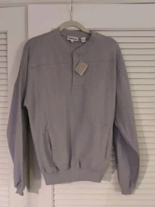 VINTAGE 1986 Members Only pullover Shirt Mens MED Gray Henley Cotton Blend NWT - Picture 1 of 6