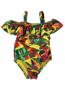 Baby Girls’ One Piece Swimsuit Multicolor Ruffled Cat & Jack Size 12 Month NWT - Picture 1 of 12