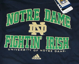 Notre Dame Fighting Irish Adidas Large T-Shirt New Lou Holtz Rudy Go Irish! - Picture 1 of 3