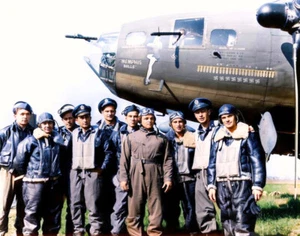 Memphis Belle Crew B-17 Flying Fortress Nose Art Bomber Photo Poster Colorized - Picture 1 of 2
