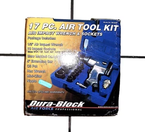 DURA-BLOCK Brand 17-PC AIR TOOL KIT w/WRENCH+SOCKETS in CASE, EX/UNUSED/COMPLETE - Picture 1 of 11