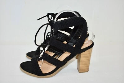 REPORT Black Color Suede Woven Strappy Women's Shoes Size 7.5M On Sale - Image 1 of 4