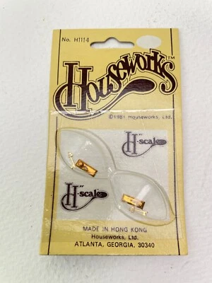 Half Scale - Door Knob Brass Key Plate 1:24 Dollhouse H1114 4 pcs Houseworks NOS - Image 1 of 4