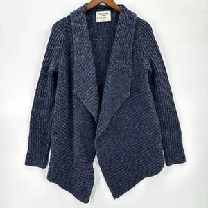 Abercrombie & Fitch Cardigan Womens Knit Sweater Open Drape Front Blue S - Picture 1 of 10