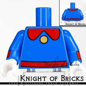 LEGO Minifigura Torso 305 AZUL con Cuello Rojo y Cinturón con Botón Dorado - Imagen 1 de 4