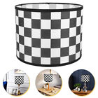 Checkered Lampshade Drum Floor Lamp Shade E27 Fabric Cover Black
