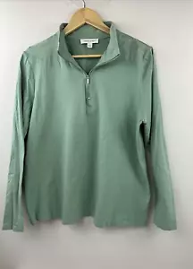 Shirt DAVID JONES Women’s Long Sleeve Size L Green 100% Organic Cotton Shirt - Picture 1 of 9