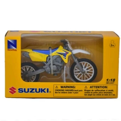 SUZUKI RM-Z450 NEWRAY 1/18 YELLOW DIECAST MOTORCYCLE COLLECTOR'S MODEL,RARE,NEW - image 1 of 4