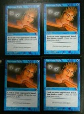 Vintage MTG Portal Sorcerous Sight (x4) Blue Common Cards Excellent
