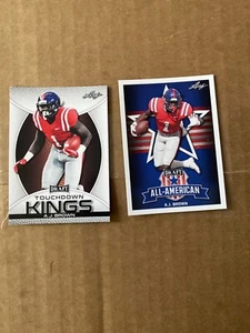 A.J. Lote de 2 tarjetas de novato Leaf Draft Picks de radiocontrol marrón envío gratuito todo estadounidense - Imagen 1 de 1
