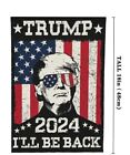 ???? 1 Pcs New!! Trump 2024 "I'll Be Back! Flag Holiday Season Sale!