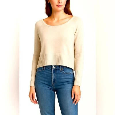 The Limited Cropped Angora/Wool Sweater Light Oatmeal  Metallic Size M High Low - Изображение 1 из 4