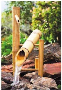 Bamboo Rocking Garden Fountain- 12" Beautifully Crafted Feng Shui Zen