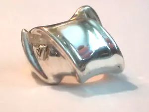 Silpada Sterling Silver Asymmetrical Bow R2007 Ribbon Band Ring 925 Sz: 9 - Picture 1 of 8