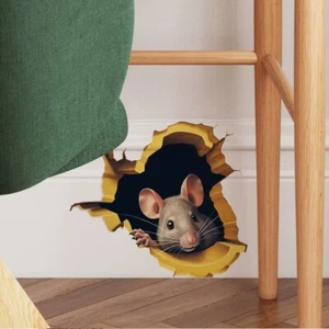 Removable Wall Sticker 3D mouse kids room Decal Vinyl Home Decor - Picture 1 of 8