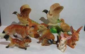 Figuras de colección mini mundo miniatura de plástico faisanes pájaro zorro conejo remolino - Imagen 1 de 5