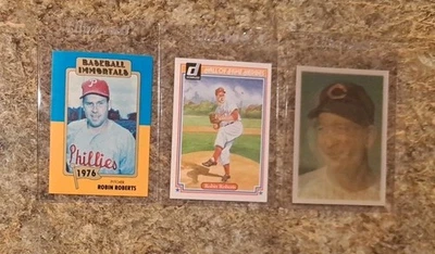 (3) Robin Roberts 1983 TCMA Immortals Card Donruss Heroes 1986 Sportflics HOF  - Image 1 of 4