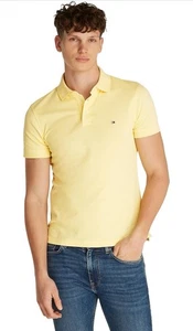 Tommy Hilfiger Men's Polo Shirt Slim Fit Short Sleeve Yellow Large - Picture 1 of 7