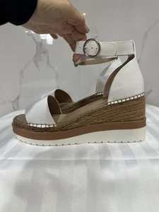 Jo Mercer Klume Espadrille Wedge, White Leather, Size 42 - Picture 1 of 14