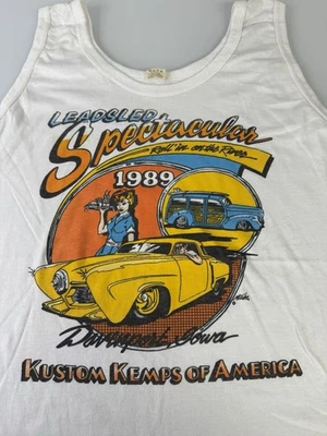 Camiseta sin mangas vintage para mujer Lead Seld espectacular 1989 Hot-Rod pin-up grande Foto 1 de 4