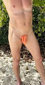 Mwns G String Spaghetti 4 way stretch Scrunch Pouch Swim Sexy M handmade USA  - Picture 1 of 1