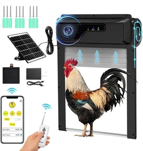 1080P HD Camera Solar Automatic Chicken Coop Door, 5000 mAh Battery, Support - Picture 1 of 7
