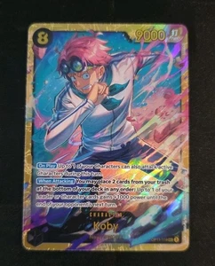 Juego de cartas coleccionables de una pieza Koby SEC A Fist Of Divine Speed OP11-119 secreto raro - Imagen 1 de 2