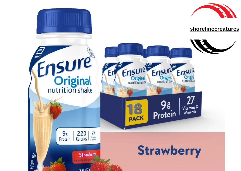 Batido nutricional Ensure Original Meal Replacement, fresa, 8 fl oz, 18 unidades Foto 1 de 1