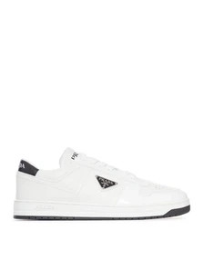 PRADA Downtown $1120 White/Black Leather Sneakers New & Authentic - Picture 1 of 5