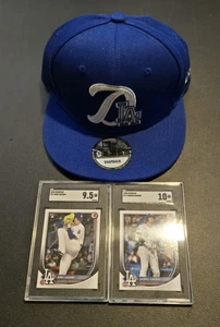 Dodgers Lot Ohtani SGC 10 + Roki Sasaki RC SGC 9.5 & New Era 9FIFTY Snapback - Picture 1 of 9