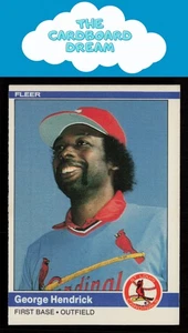 George Hendrick 1984 Fleer #324 St. Louis Cardinals Baseball Card - Picture 1 of 2