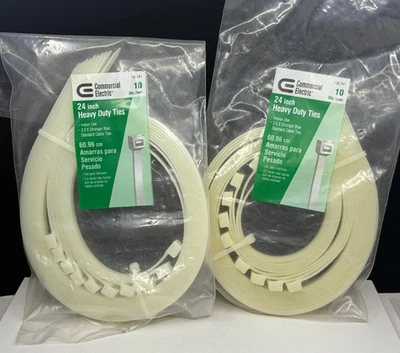 Commercial Electric 24 Inch Heavy Duty Zip Ties  10 Pack (LOT OF 2) - Изображение 1 из 4