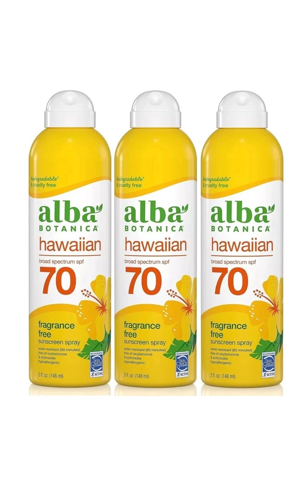 Spray Protector Solar Alba Botanica para Rostro y Cuerpo, Amplio Espectro FPS 70 Pack de 3 Foto 1 de 1