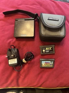 Nintendo Game Boy Advance SP 001 Black - Tested Working Game Bundle Lot - Picture 1 of 12