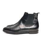 Prada 2TF 016 Black Leather Brogue Chelsea Boots Mens sz 8 / US 9