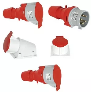 CEE NORM 5X16 A 5X32 A IP44 5-POLIG STECKER WANDSTECKDOSE KUPPLUNG STARKSTROM - Bild 1 von 4