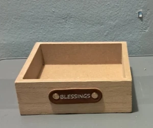 TARGET HARVEST DECOR TRINKET BOX BLESSINGS WOOD 6" X 6" X 2" UG3 - Imagen 1 de 2