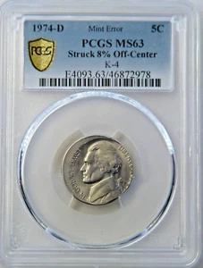 1974 5C Struck 8% Off Center PCGS MS63 SN. 335 - Picture 1 of 2