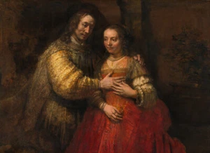 Rembrandt - Die jüdische Braut Giclée Kunstdruck auf Leinwand Druck 36" - Bild 1 von 1