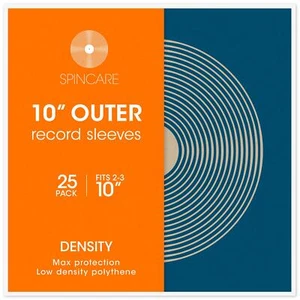 Fundas exteriores para discos de vinilo SPINCARE Density Premium de 10" para EP de 10 pulgadas - Paquete de 25 - Imagen 1 de 5