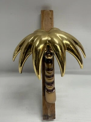 Llamador de puerta de palmera de latón pulido y bronce Michael Healy Foto 1 de 4