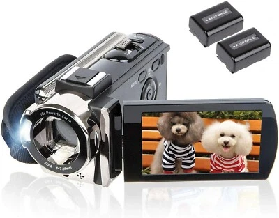 New Video Camera Camcorder 24MP 16x Digital 3" LCD Full HD 1080P Recorder 2 Batt - Image 1 of 4