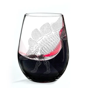 STEGOSAURUS SKELETON Wine Glass - Picture 1 of 3