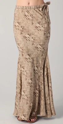 new HAUTE HIPPIE PHILIPS MERMAID 100% SILK LONG MAXI SKIRT L - Image 1 of 4