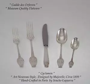 Flatware Sterling Silver 5-pc Place-Setting, 84- Touraine - Art Nouveau - Picture 1 of 16