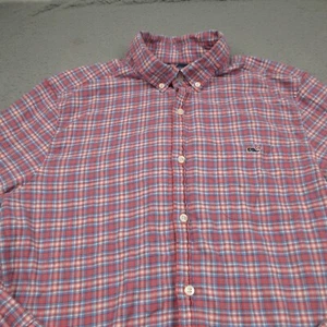 Vineyard Vines Shirt Mens Large Pink Plaid Long Sleeve Button Up Slim Fit Tucker - Picture 1 of 8