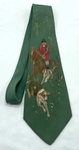 BEAU BRUMELL hand-painted tie - fox hunting - FRANK BALISTRIERI Milwaukee Mafia - Picture 1 of 5