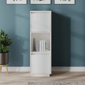 vidaXL Highboard White 38x35x117 cm Solid Wood Pine - Picture 1 of 16