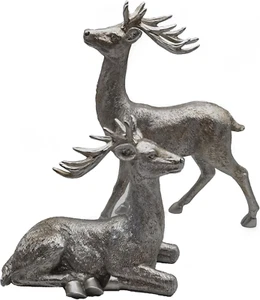 Festive Resin Christmas Reindeer Figurine - Handcrafted Holiday Deer Decor Elk S - Picture 1 of 6