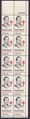 Scott #1823 Emily Bissell Plate Block of 10 Stamps - MNH - Image 1 of 2